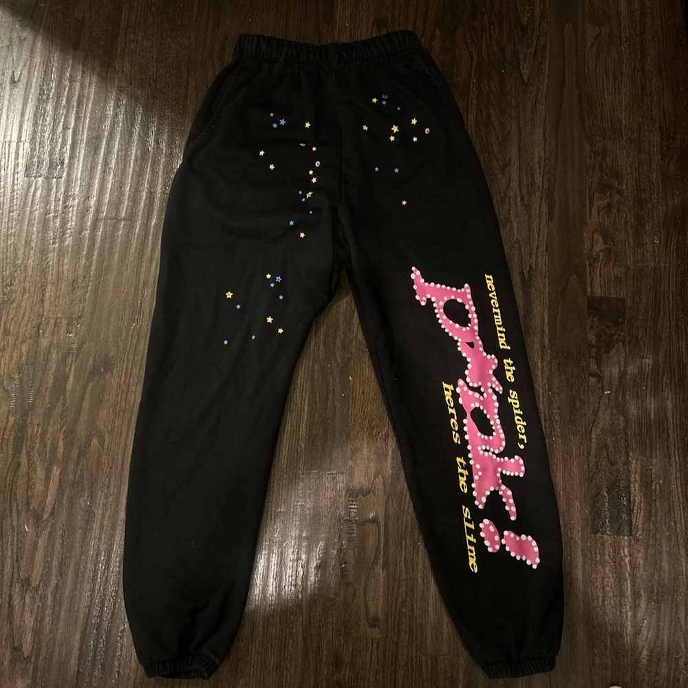 Black Sp5der Sweatpants Men’s Medium